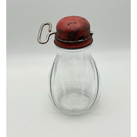 Vintage Glass Turn Key Nut Grinder Chopper with Red Metal Top - Picture 3 of 7